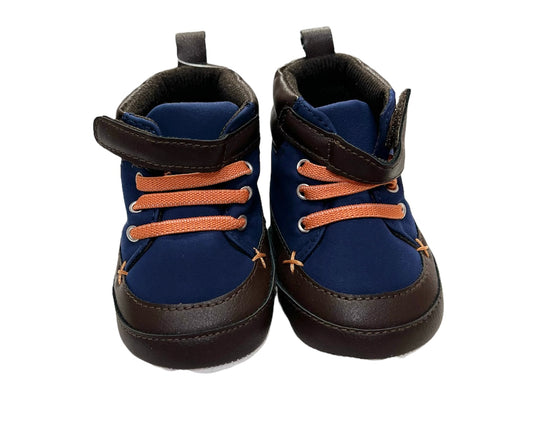 Botas azul café con naranja