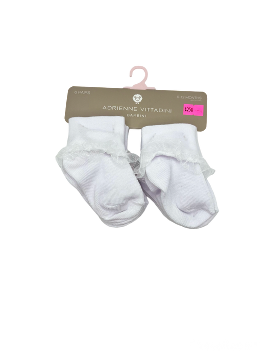 6 pares calcetas olán Blancas
