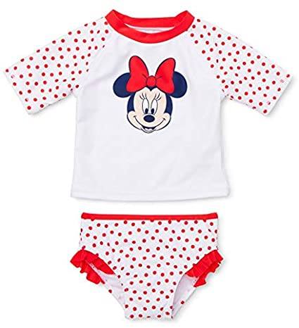 Traje de baño 2 pz minnie mouse lunares rojos